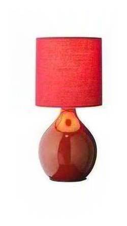 ColourMatch Round Ceramic Table Lamp - Poppy Red.
